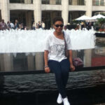 Bianca Clendenin in front of fountain. (Courtesy Bianca Clendenin)