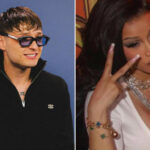 Rapper Cardi B (r.) will appear on Mexican musician Peso Pluma's new record Éxodo.