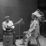 Frances Densmore and Blackfoot chief Mountain Chief working on a recording project of the Bureau of American Ethnology (1916). more on aeonargrey